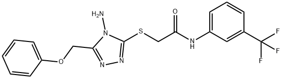 2-{[4-amino-5-(phenoxymethyl)-4H-1,2,4-triazol-3-yl]sulfanyl}-N-[3-(trifluoromethyl)phenyl]acetamide Struktur