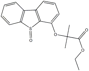 ethyl 2-methyl-2-[(5-oxidodibenzo[b,d]thien-4-yl)oxy]propanoate Struktur
