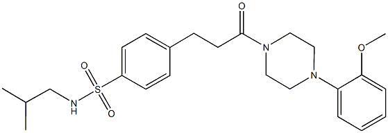 N-isobutyl-4-{3-[4-(2-methoxyphenyl)-1-piperazinyl]-3-oxopropyl}benzenesulfonamide Struktur