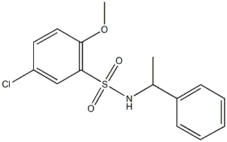 5-chloro-2-methoxy-N-(1-phenylethyl)benzenesulfonamide Struktur