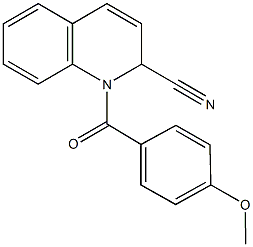 1-(4-methoxybenzoyl)-1,2-dihydro-2-quinolinecarbonitrile Struktur