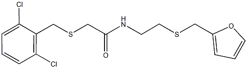 2-[(2,6-dichlorobenzyl)sulfanyl]-N-{2-[(2-furylmethyl)sulfanyl]ethyl}acetamide Structure