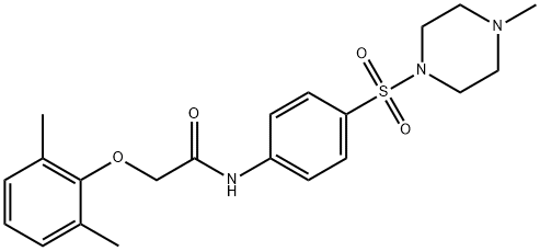 2-(2,6-dimethylphenoxy)-N-{4-[(4-methyl-1-piperazinyl)sulfonyl]phenyl}acetamide Struktur
