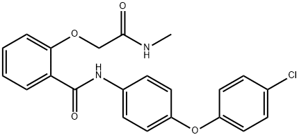 N-[4-(4-chlorophenoxy)phenyl]-2-[2-(methylamino)-2-oxoethoxy]benzamide Structure