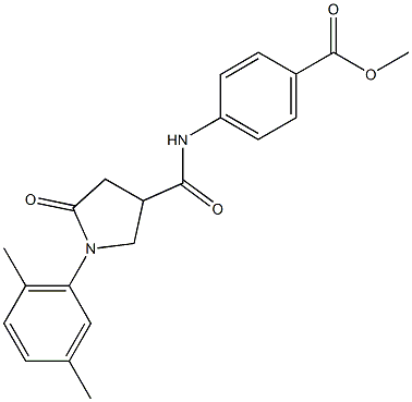methyl 4-({[1-(2,5-dimethylphenyl)-5-oxo-3-pyrrolidinyl]carbonyl}amino)benzoate Struktur
