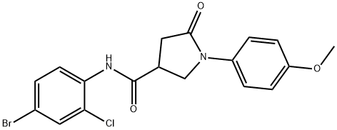N-(4-bromo-2-chlorophenyl)-1-(4-methoxyphenyl)-5-oxo-3-pyrrolidinecarboxamide Struktur