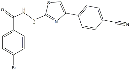 4-bromo-N'-[4-(4-cyanophenyl)-1,3-thiazol-2-yl]benzohydrazide Struktur