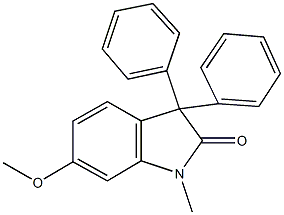 6-methoxy-1-methyl-3,3-diphenyl-1,3-dihydro-2H-indol-2-one Struktur