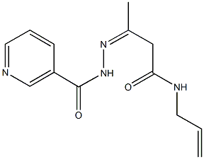 N-allyl-3-[(3-pyridinylcarbonyl)hydrazono]butanamide Struktur