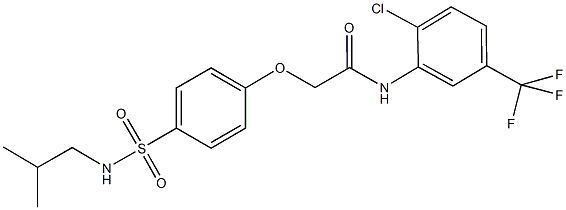 N-[2-chloro-5-(trifluoromethyl)phenyl]-2-{4-[(isobutylamino)sulfonyl]phenoxy}acetamide Struktur