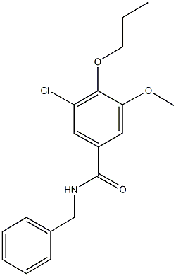 N-benzyl-3-chloro-5-methoxy-4-propoxybenzamide Struktur