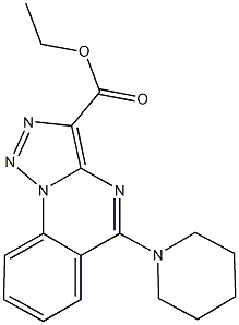 ethyl 5-(1-piperidinyl)[1,2,3]triazolo[1,5-a]quinazoline-3-carboxylate Struktur