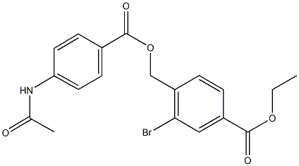 ethyl 4-({[4-(acetylamino)benzoyl]oxy}methyl)-3-bromobenzoate Struktur