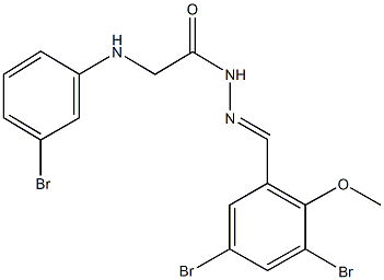 2-(3-bromoanilino)-N'-(3,5-dibromo-2-methoxybenzylidene)acetohydrazide Struktur