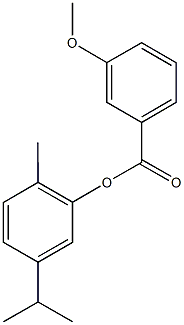 5-isopropyl-2-methylphenyl 3-methoxybenzoate Struktur