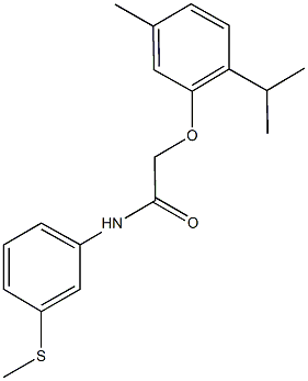 2-(2-isopropyl-5-methylphenoxy)-N-[3-(methylsulfanyl)phenyl]acetamide Struktur