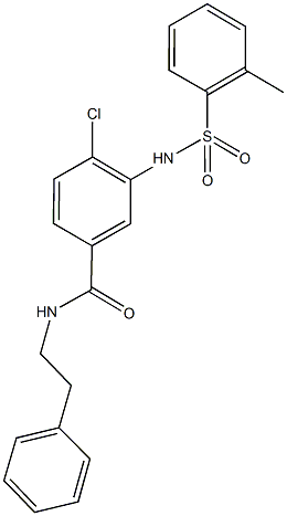 4-chloro-3-{[(2-methylphenyl)sulfonyl]amino}-N-(2-phenylethyl)benzamide Struktur