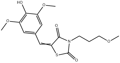 5-(4-hydroxy-3,5-dimethoxybenzylidene)-3-(3-methoxypropyl)-1,3-thiazolidine-2,4-dione Struktur