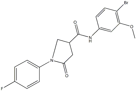 N-(4-bromo-3-methoxyphenyl)-1-(4-fluorophenyl)-5-oxo-3-pyrrolidinecarboxamide Struktur