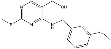 [4-[(3-methoxybenzyl)amino]-2-(methylsulfanyl)-5-pyrimidinyl]methanol Struktur
