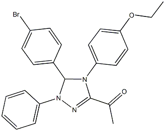 1-[5-(4-bromophenyl)-4-(4-ethoxyphenyl)-1-phenyl-4,5-dihydro-1H-1,2,4-triazol-3-yl]ethanone Struktur