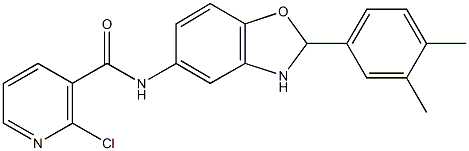 2-chloro-N-[2-(3,4-dimethylphenyl)-2,3-dihydro-1,3-benzoxazol-5-yl]nicotinamide Struktur