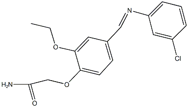 2-(4-{[(3-chlorophenyl)imino]methyl}-2-ethoxyphenoxy)acetamide Struktur