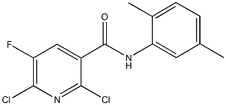 2,6-dichloro-N-(2,5-dimethylphenyl)-5-fluoronicotinamide Struktur