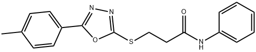 3-{[5-(4-methylphenyl)-1,3,4-oxadiazol-2-yl]sulfanyl}-N-phenylpropanamide Struktur
