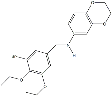 N-(3-bromo-4,5-diethoxybenzyl)-N-(2,3-dihydro-1,4-benzodioxin-6-yl)amine Structure