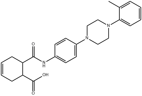 6-({4-[4-(2-methylphenyl)-1-piperazinyl]anilino}carbonyl)-3-cyclohexene-1-carboxylic acid Struktur