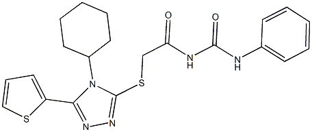 N-({[4-cyclohexyl-5-(2-thienyl)-4H-1,2,4-triazol-3-yl]sulfanyl}acetyl)-N'-phenylurea Struktur