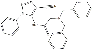 N-(4-cyano-1-phenyl-1H-pyrazol-5-yl)-2-(dibenzylamino)acetamide Struktur