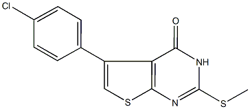 5-(4-chlorophenyl)-2-(methylsulfanyl)thieno[2,3-d]pyrimidin-4(3H)-one Struktur