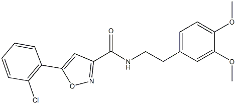 5-(2-chlorophenyl)-N-[2-(3,4-dimethoxyphenyl)ethyl]-3-isoxazolecarboxamide Struktur