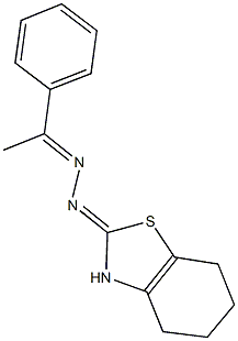 4,5,6,7-tetrahydro-1,3-benzothiazol-2(3H)-one (1-phenylethylidene)hydrazone Struktur