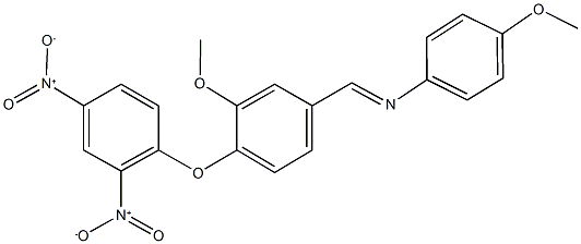 N-[4-(2,4-dinitrophenoxy)-3-methoxybenzylidene]-4-methoxyaniline Struktur