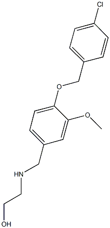 2-({4-[(4-chlorobenzyl)oxy]-3-methoxybenzyl}amino)ethanol Struktur