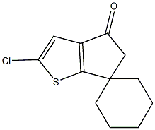 2-chloro-5,6-dihydrospiro(4H-cyclopenta[b]thiophene-6,1'-cyclohexane)-4-one Struktur