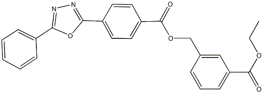 ethyl 3-({[4-(5-phenyl-1,3,4-oxadiazol-2-yl)benzoyl]oxy}methyl)benzoate Struktur