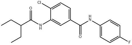 4-chloro-3-[(2-ethylbutanoyl)amino]-N-(4-fluorophenyl)benzamide Struktur