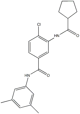 4-chloro-3-[(cyclopentylcarbonyl)amino]-N-(3,5-dimethylphenyl)benzamide Struktur
