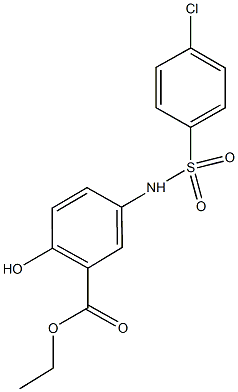 ethyl 5-{[(4-chlorophenyl)sulfonyl]amino}-2-hydroxybenzoate Struktur