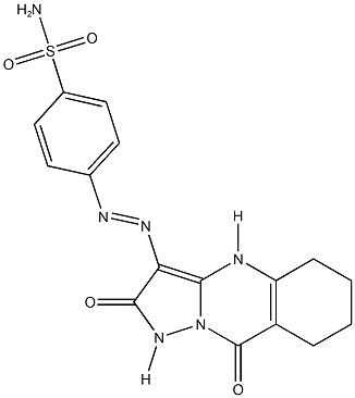 4-[(2,9-dioxo-1,2,4,5,6,7,8,9-octahydropyrazolo[5,1-b]quinazolin-3-yl)diazenyl]benzenesulfonamide Struktur