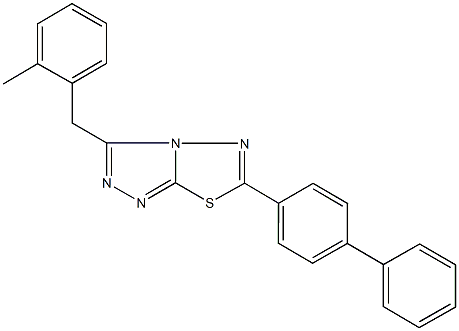 6-[1,1'-biphenyl]-4-yl-3-(2-methylbenzyl)[1,2,4]triazolo[3,4-b][1,3,4]thiadiazole Struktur