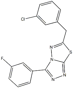 6-(3-chlorobenzyl)-3-(3-fluorophenyl)[1,2,4]triazolo[3,4-b][1,3,4]thiadiazole Struktur