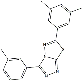 6-(3,5-dimethylphenyl)-3-(3-methylphenyl)[1,2,4]triazolo[3,4-b][1,3,4]thiadiazole Struktur