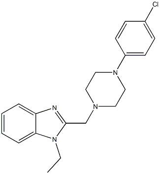 2-{[4-(4-chlorophenyl)-1-piperazinyl]methyl}-1-ethyl-1H-benzimidazole Struktur