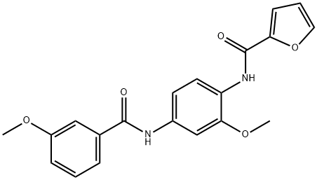 N-{2-methoxy-4-[(3-methoxybenzoyl)amino]phenyl}-2-furamide Struktur