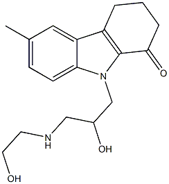 9-{2-hydroxy-3-[(2-hydroxyethyl)amino]propyl}-6-methyl-2,3,4,9-tetrahydro-1H-carbazol-1-one Struktur